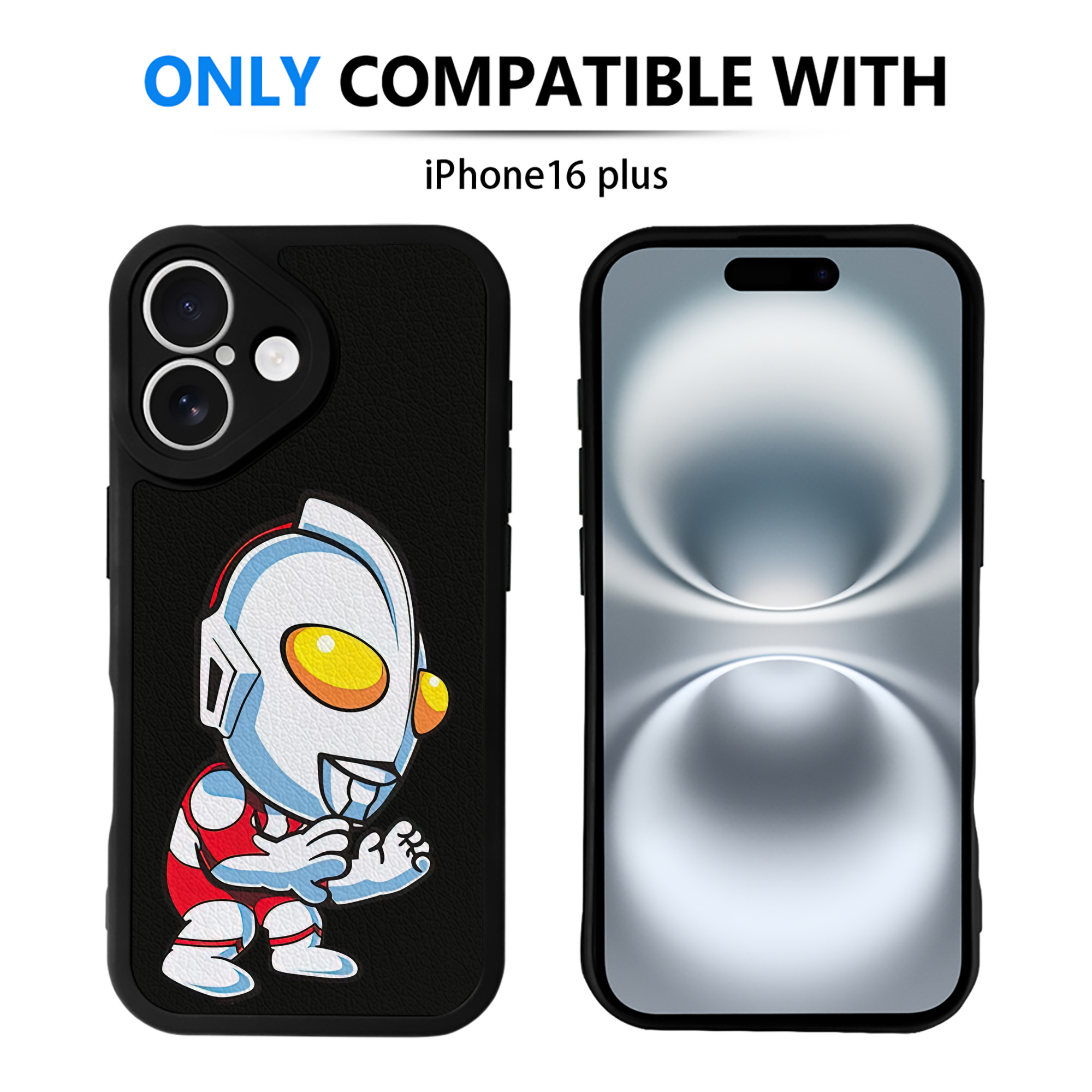 （画像用） ウルトラマン Ultraman 【iPhone 16シリーズ対応】シリコンスマホケース（レザー調） 材質：シリコン